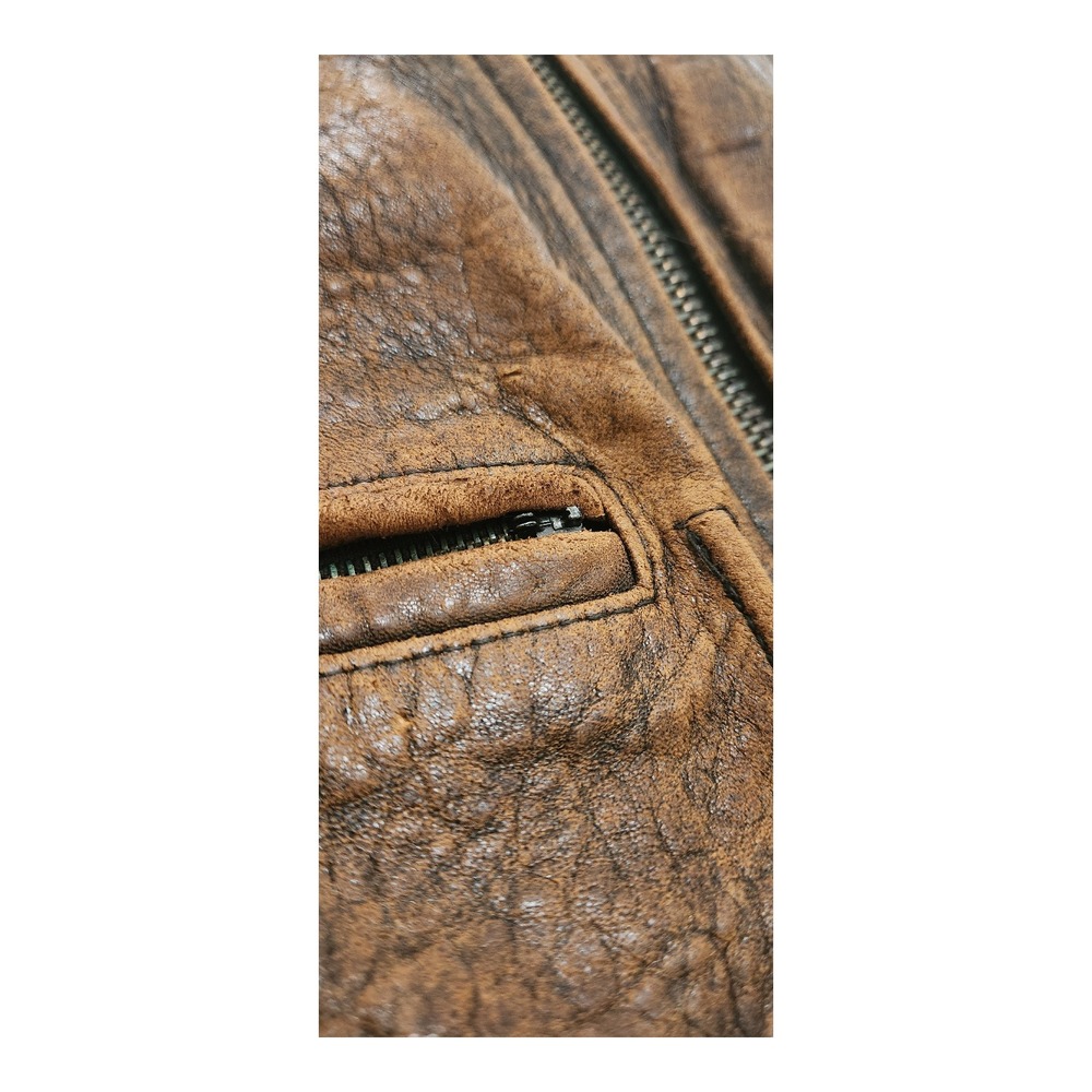 Vintage 1987 Avirex G-2 US Navy Flight Jacket Brown Distressed Leather Bomber - Picture 4 of 10